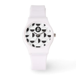 Bitcoin Designer Zwart-wit Horloge