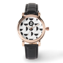 Bitcoin Designer Zwart-wit Horloge