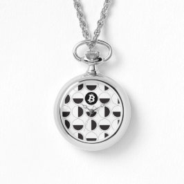 Bitcoin Designer Zwart-wit Horloge