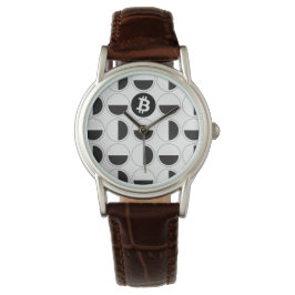 Bitcoin Designer Zwart-wit Horloge