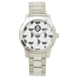 Bitcoin Designer Zwart-wit Horloge