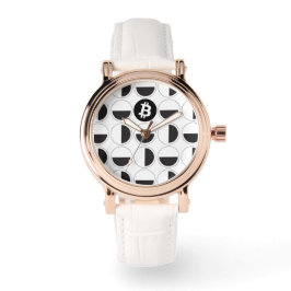 Bitcoin Designer Zwart-wit Horloge