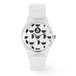 Bitcoin Designer Zwart-wit Horloge