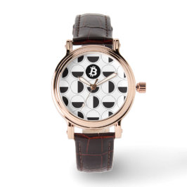 Bitcoin Designer Zwart-wit Horloge