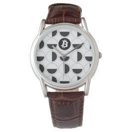 Bitcoin Designer Zwart-wit Horloge