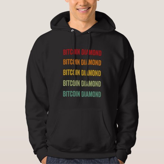 Bitcoin Diamond Crypto Rainbow Text Design Hoodie (Voorkant)