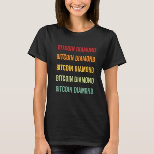 Bitcoin Diamond Crypto Rainbow Text T-shirt (Voorkant)
