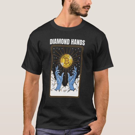 Bitcoin Diamond Hand Meme Crypto Hodl WSB T-shirt (Voorkant)