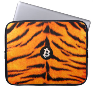Bitcoin Dier (Tijger, Stijl 1) Laptop Sleeve