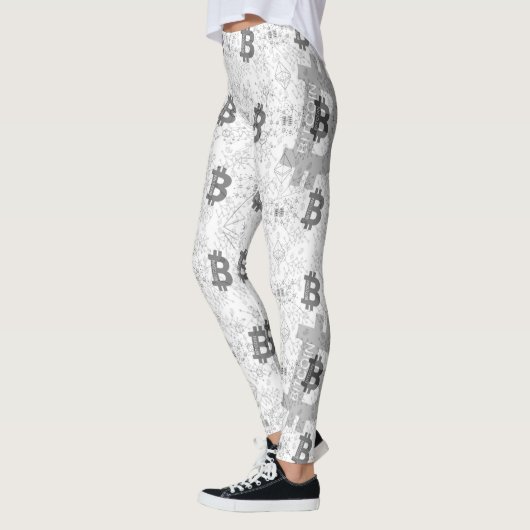 Bitcoin Digitaal Geld Witte Cryptocurrency Leggings (Links)