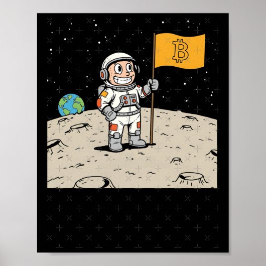 Bitcoin digitale valuta en blockchain technologie poster (Voorkant)