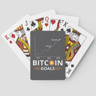 Bitcoin Doelen Grafiek Cryptocurrency Groei Pokerkaarten