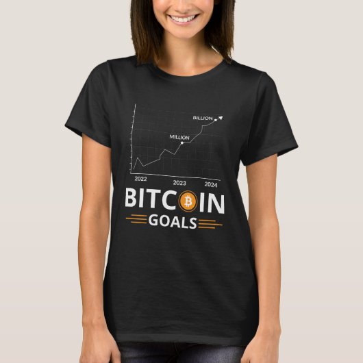 Bitcoin Doelen Grafiek Cryptocurrency Groei T-shirt (Voorkant)