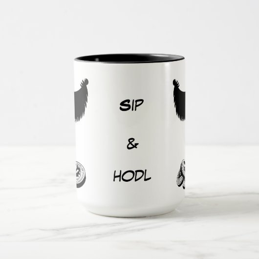 Bitcoin Dogs Sip & Hodl Coffee Mok (Midden)