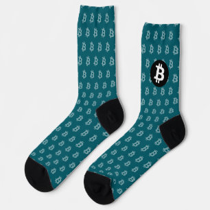 Bitcoin donker teal (stijl 2) sokken