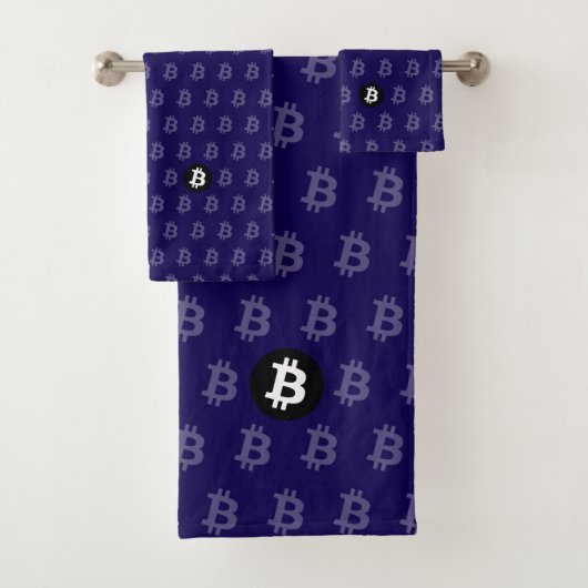 Bitcoin Donkerblauw Bad Handdoek (Insitu)