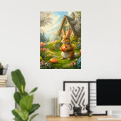 Bitcoin Easter Egg Konijnenhol Poster (Thuiskantoor)
