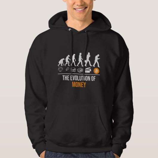 Bitcoin Evolutie van geld Cryptovaluta Hoodie (Voorkant)