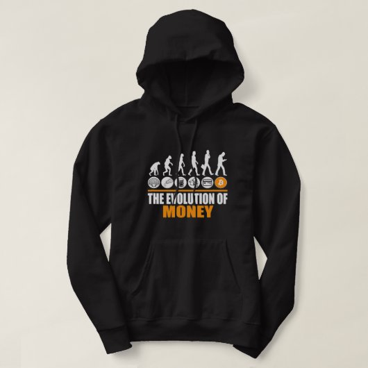 Bitcoin Evolution van Geld Grappige BTC Cryptocurr Hoodie (Design voorkant)