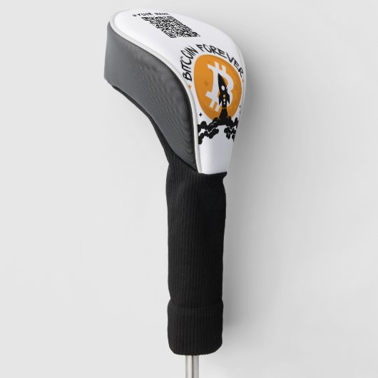 Bitcoin Forever QR-code Golfheadcover (Schuin)