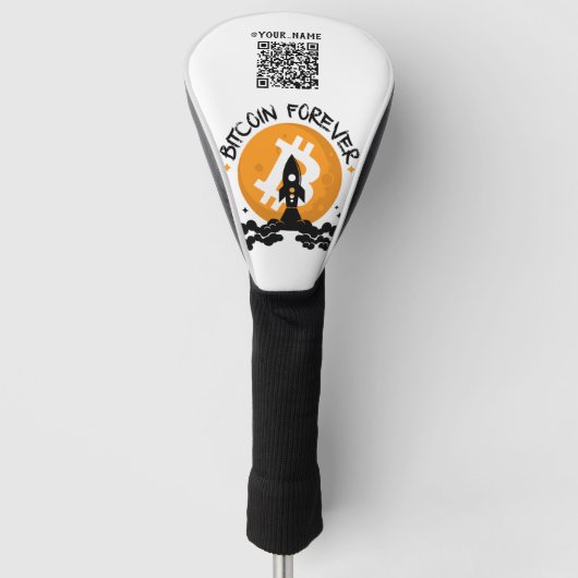 Bitcoin Forever QR-code Golfheadcover (Voorkant)