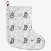 Bitcoin Geld Ontwerp Kerst Stocking Grote Kerstsok (Voorkant)