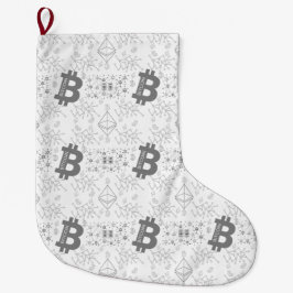 Bitcoin Geld Ontwerp Kerst Stocking Grote Kerstsok