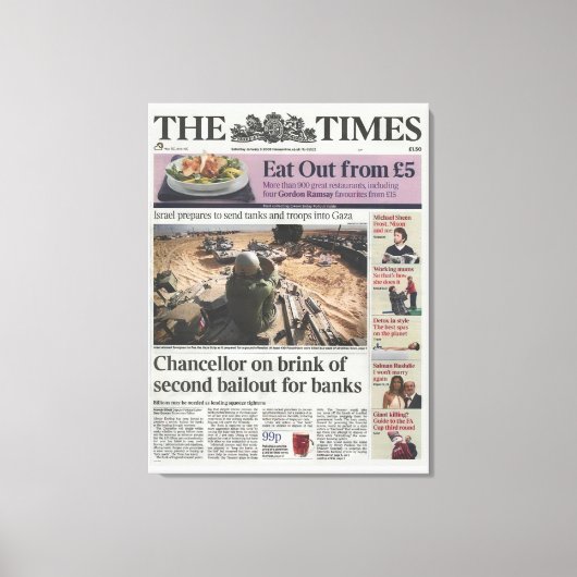 Bitcoin Genesis Block 2009 - Eerste bericht op Can Canvas Afdruk (Voorkant)