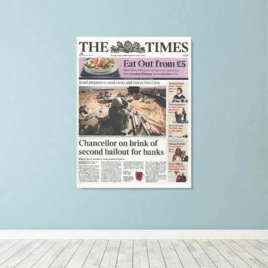 Bitcoin Genesis Block 2009 - Eerste bericht op Can Canvas Afdruk (Insitu (Houten vloer))