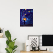 BITCOIN GIRL-CRYPTO SPACE POSTER (Thuiskantoor)