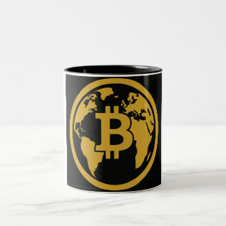 Bitcoin global asset mug tweekleurige koffiemok