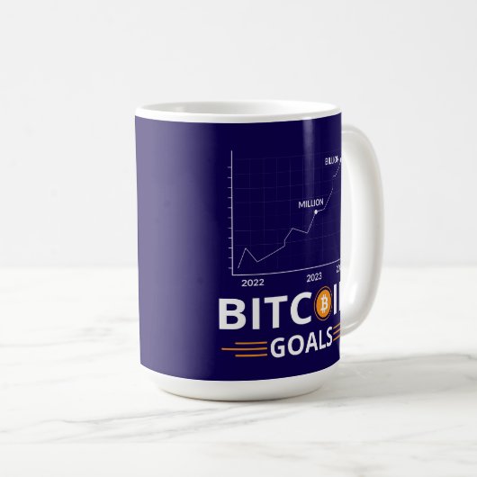Bitcoin Goals Chart Cryptocurrency Growth Koffiemok (Voorkant rechts)