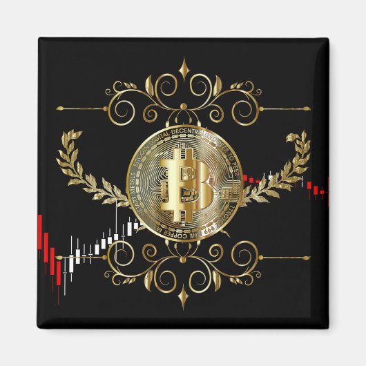 Bitcoin Gold Coin Money Design Magneet (Voorkant)