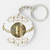 Bitcoin Gold & White Coin Cryptocurrency Geld Sleutelhanger (Achterkant)