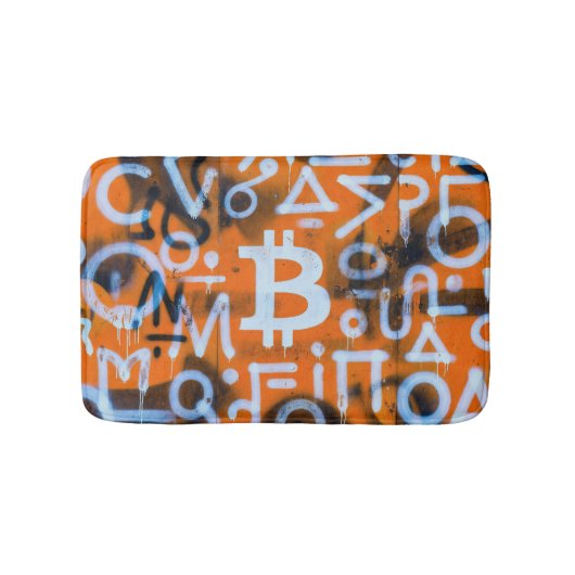 "Bitcoin Graffiti" (Stijl #1) Straatkunst Badmat (Voorkant)