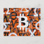 "Bitcoin Graffiti" (Stijl #2) Straatkunst Briefkaart (Voorkant)