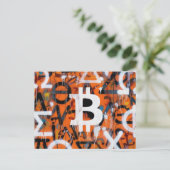 "Bitcoin Graffiti" (Stijl #2) Straatkunst Briefkaart (Staand voorkant)