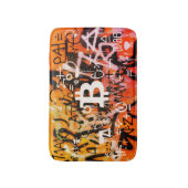 "Bitcoin Graffiti" (Stijl #3) Straatkunst Badmat (Voorkant Verticaal)