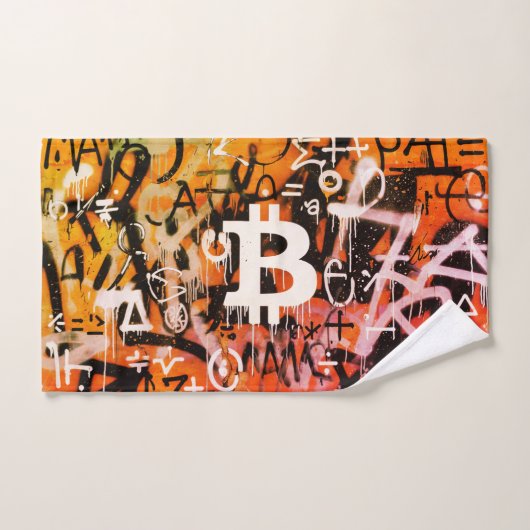 "Bitcoin Graffiti" (Stijl #3) Straatkunst Handdoek (Handdoek)