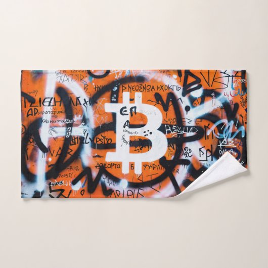 "Bitcoin Graffiti" (Stijl #4) Straatkunst Handdoek (Handdoek)