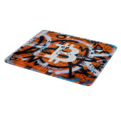 "Bitcoin Graffiti" (Stijl #4) Straatkunst Snijplank (Hoek)