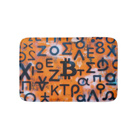 "Bitcoin Graffiti" (Stijl #5) Straatkunst Badmat (Voorkant)