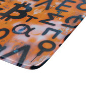 "Bitcoin Graffiti" (Stijl #5) Straatkunst Snijplank (Hoek)
