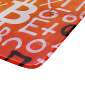 "Bitcoin Graffiti" (Stijl #7) Straatkunst Snijplank (Hoek)