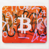 "Bitcoin Graffiti" (Stijl #9) Straatkunst Muismat (Voorkant)