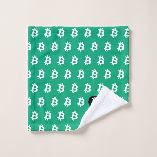 Bitcoin Green-Blue Bad Handdoek (Wasdoekje)