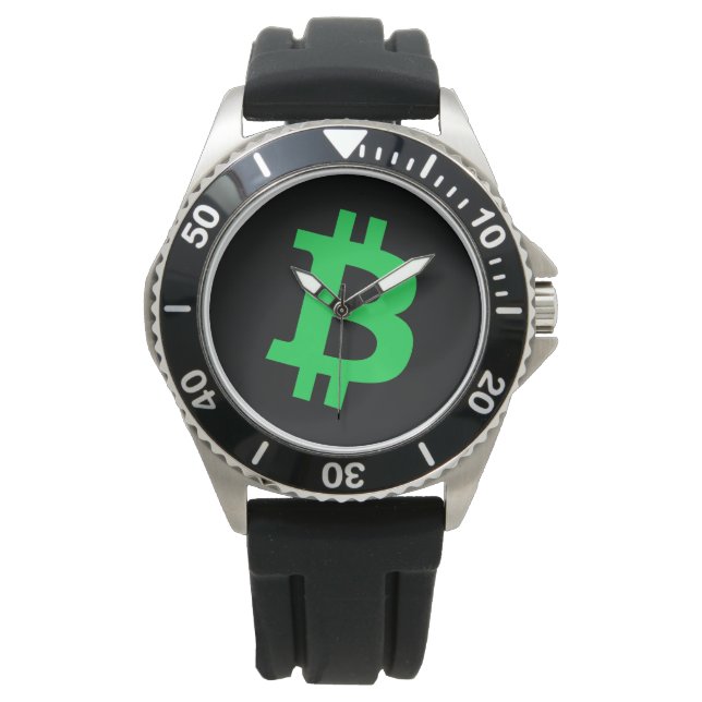 Bitcoin Green Day Horloge (Voorkant)