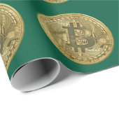 Bitcoin Green Wrapping Paper Cadeaupapier (Rol Hoek)