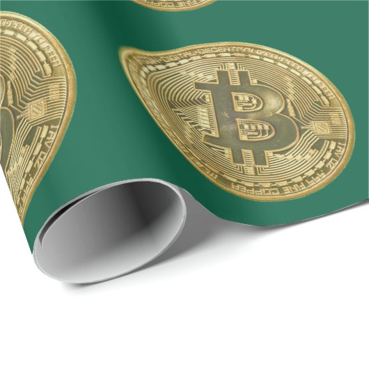 Bitcoin Green Wrapping Paper Cadeaupapier (Rol Hoek)