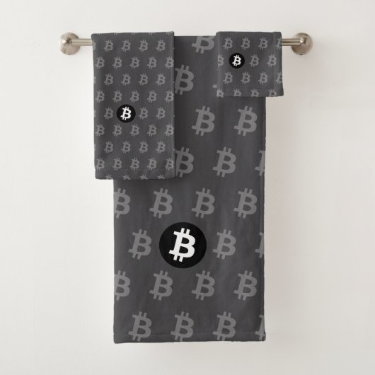 Bitcoin Grijs Bad Handdoek (Insitu)